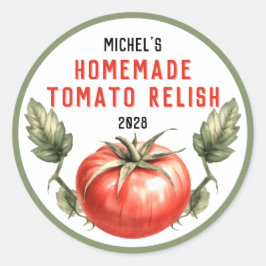 stijl zelfgemaakte Tomato Relish label