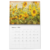  Stijl Zonnebloem 2024 Rustiek Land Kalender (Feb 2026)
