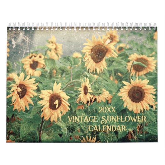  Stijl Zonnebloem 2024 Rustiek Land Kalender (Hoes)