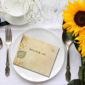  stijl zonnebloem gele crème foto QR-code All In One Uitnodiging