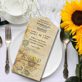  Stijl Zonnebloem in Gele Crème E-mail All In One Uitnodiging