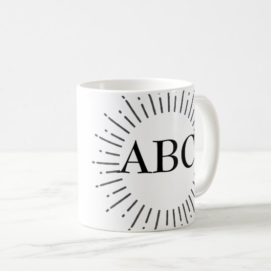  stijl zonnebrand met aangepast monogram koffiemok (Voorkant rechts)