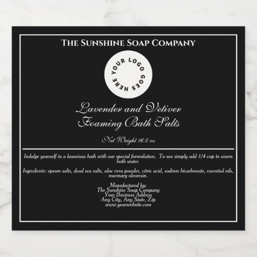  stijl zwart badzout zakje label w logo sparkling wijnetiket (Enkel label)