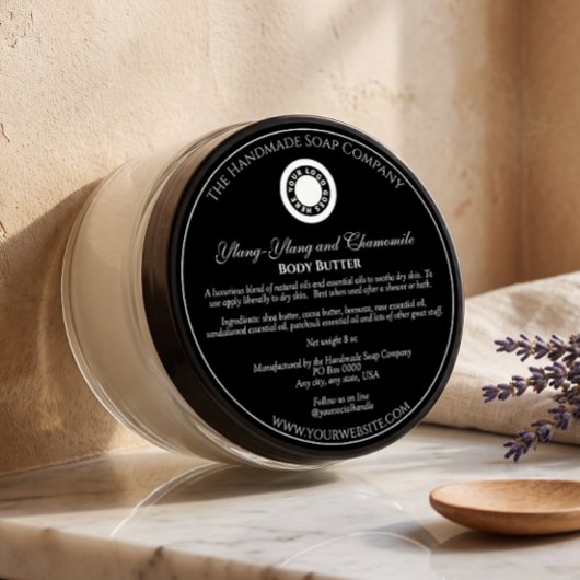 Stijl Zwart Cosmetica Jar Label met logo