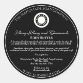  Stijl Zwart Cosmetica Jar Label met logo (Voorkant)