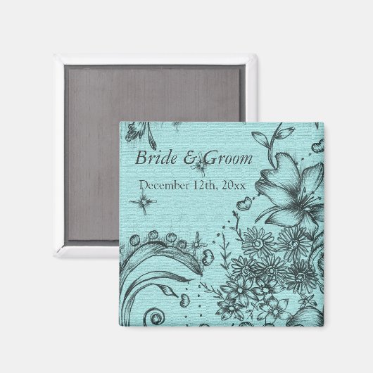  stijl zwart en aqua blauw sparen de datum magneet (Voorkant / Achterkant)