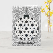  Stijl Zwart Grijs Ornament Art Christmas Kaart (Gele Bloem)