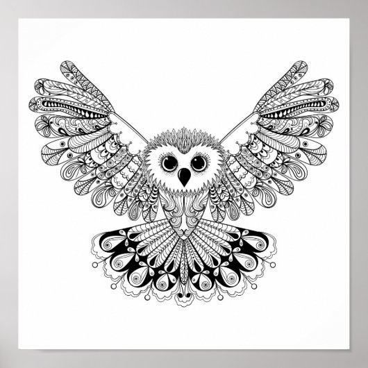 Stijl zwart Owl 2 Poster (Voorkant)