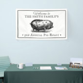 Stijl zwart-wit | Gebeurtenis rond varkensroast Spandoek (Beurs)