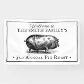  Stijl zwart-wit | Gebeurtenis rond varkensroast Spandoek (Horizontaal)