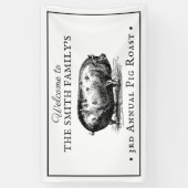 Stijl zwart-wit | Gebeurtenis rond varkensroast Spandoek (Verticaal)