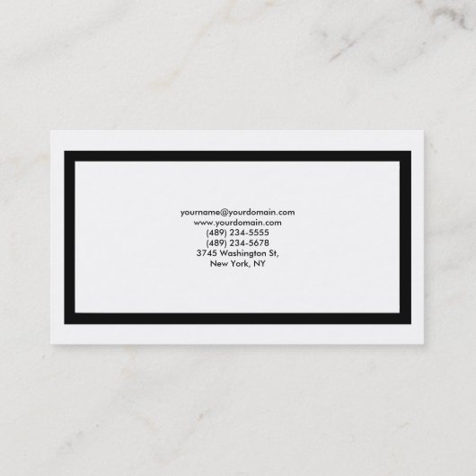 Stijl zwart-wit, groen, modern visitekaartje (Achterkant)