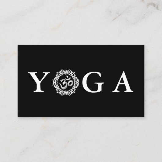  stijl zwart-wit Yoga Instructor Visitekaartje (Voorkant)