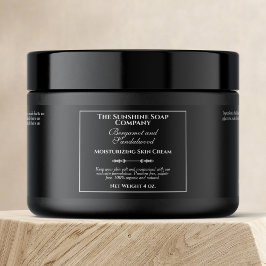 stijl zwarte cosmetica pot label waterfles etiket