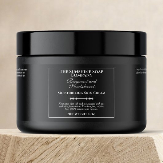 stijl zwarte cosmetica pot label waterfles etiket