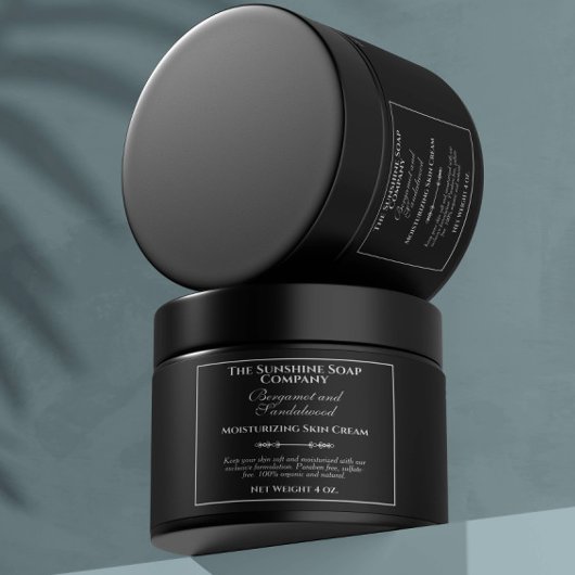  stijl zwarte cosmetica pot label waterfles etiket