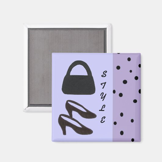 Stijl - Zwarte paars en zwarte schoenen Magneet (Voorkant / Achterkant)