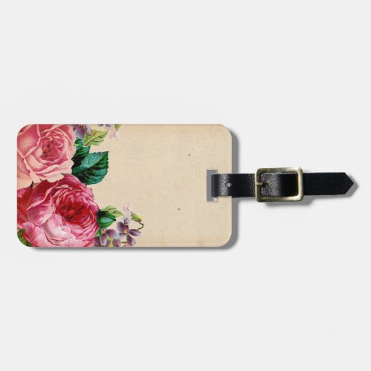 Stijlachtergrond met robuuste bloemen Bagagelabel (Voorkant horizontaal)