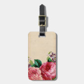 Stijlachtergrond met robuuste bloemen Bagagelabel (Voorkant verticaal)