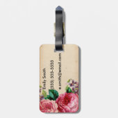 Stijlachtergrond met robuuste bloemen Bagagelabel (Achterkant verticaal)