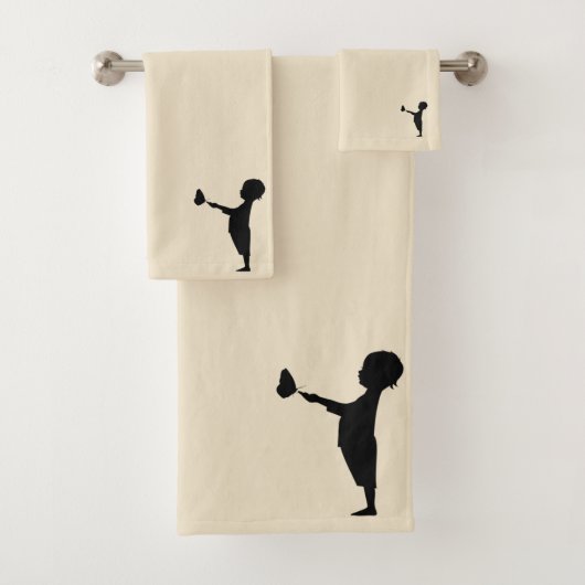 Stijlbeige achtergrond baby bad handdoek (Insitu)