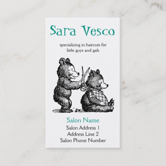 Stijlbiz-kaart - kappersapparaat voor kinderen afsprakenkaartje (Voorkant)