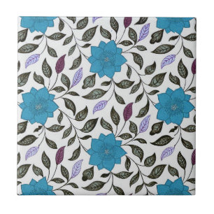 stijlblauw China Poppy Floral Pattern Tegeltje