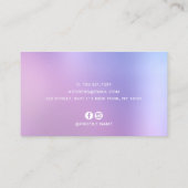 Stijlblauw en paars glitter druppelt haar en make- visitekaartje (Achterkant)