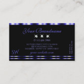 Stijlblauw en zwart mousserend Diamonds Visitekaartje (Achterkant)