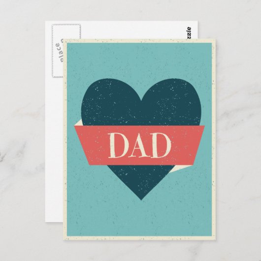  stijlblauw hartritme rode banner briefkaart (Voorkant / Achterkant)