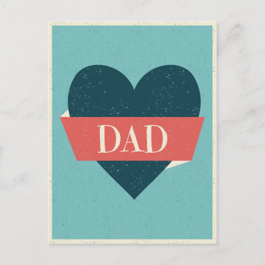  stijlblauw hartritme rode banner briefkaart (Voorkant)