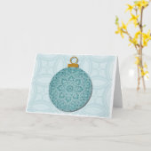  stijlblauw Ornament kerstKaart Kaart (Gele Bloem)