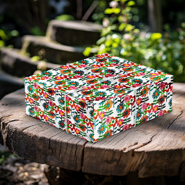 Stijlbloemen van 1970 cadeaupapier