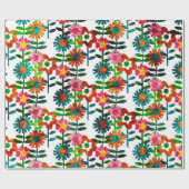 Stijlbloemen van 1970 cadeaupapier (Vlak)