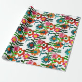 Stijlbloemen van 1970 cadeaupapier (Uitgerold)