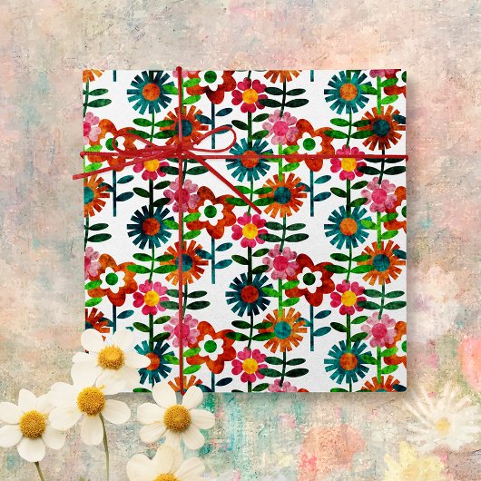 Stijlbloemen van 1970 tissuepapier