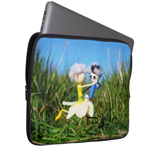 Stijldansende Fubby's in Narcissen jurk. Laptop Sleeve (Voorkant Rechts)