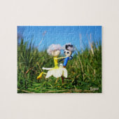 Stijldansende Fubby's in Narcissen jurk. Legpuzzel (Horizontaal)