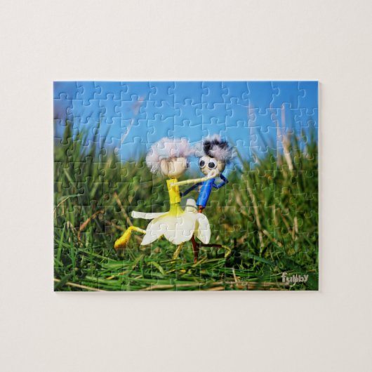 Stijldansende Fubby's in Narcissen jurk. Legpuzzel (Horizontaal)