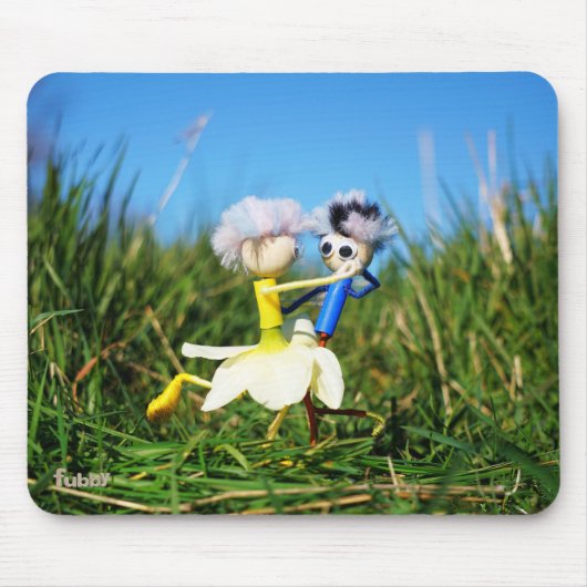 Stijldansende Fubby's in Narcissen jurk. Muismat (Voorkant)