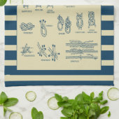 stijldiagram van nautische knopen met strepen theedoek (Gevouwen)