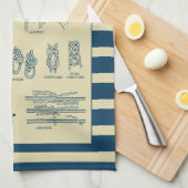 stijldiagram van nautische knopen met strepen theedoek (Quarter Fold)