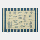 stijldiagram van nautische knopen met strepen theedoek (Horizontaal)
