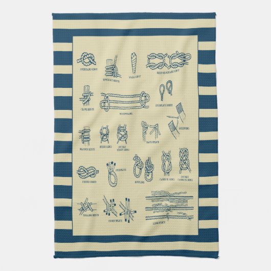 stijldiagram van nautische knopen met strepen theedoek (Verticaal)