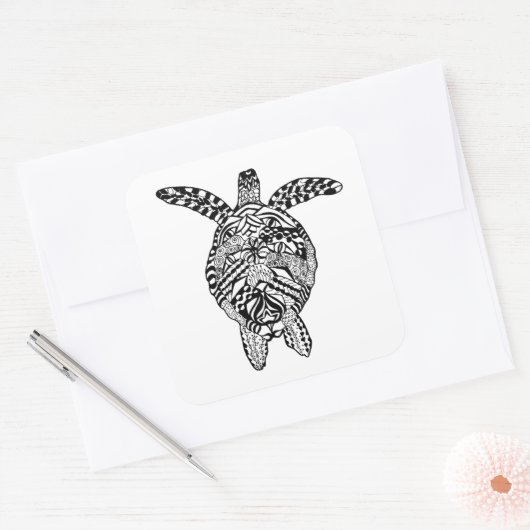 Stijldraaien Vierkante Sticker (Envelop)