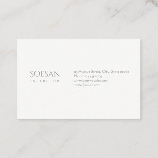 Stijlen, minimalistisch, professioneel, modern, el visitekaartje (Achterkant)