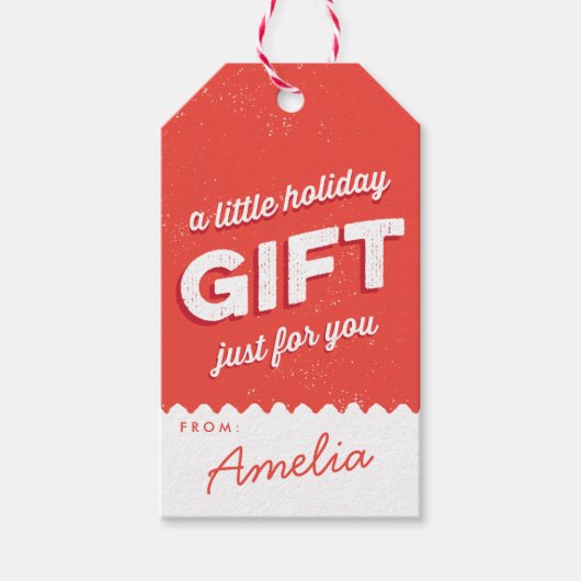  Stijlfeestdag rood en wit Cadeaulabel (Voorkant)