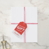 Stijlfeestdag rood en wit Cadeaulabel (Met Touw)