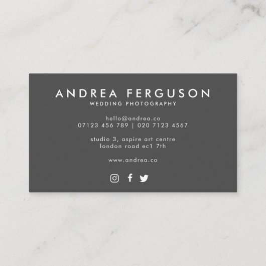  Stijlfotograaf bekleed Visitekaartje (Achterkant)