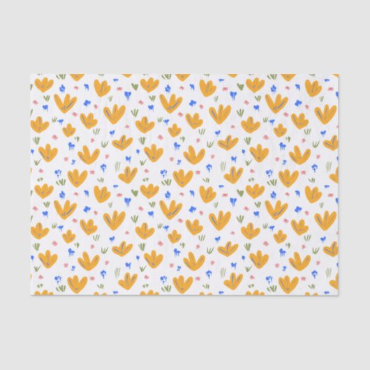  stijlgeel bloemenpatroon tissuepapier (Voorkant)